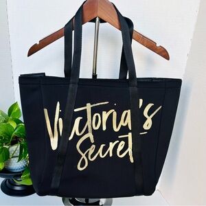 Victoria's Secret Insulated Black and Gold Tote Bag